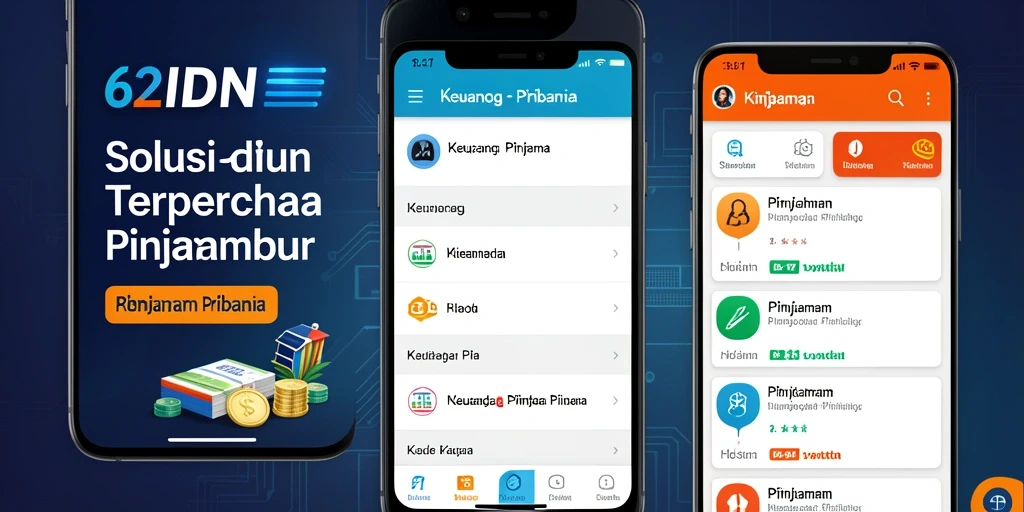 Antarmuka aplikasi 62IDN yang ramah pengguna untuk pengajuan pinjaman.