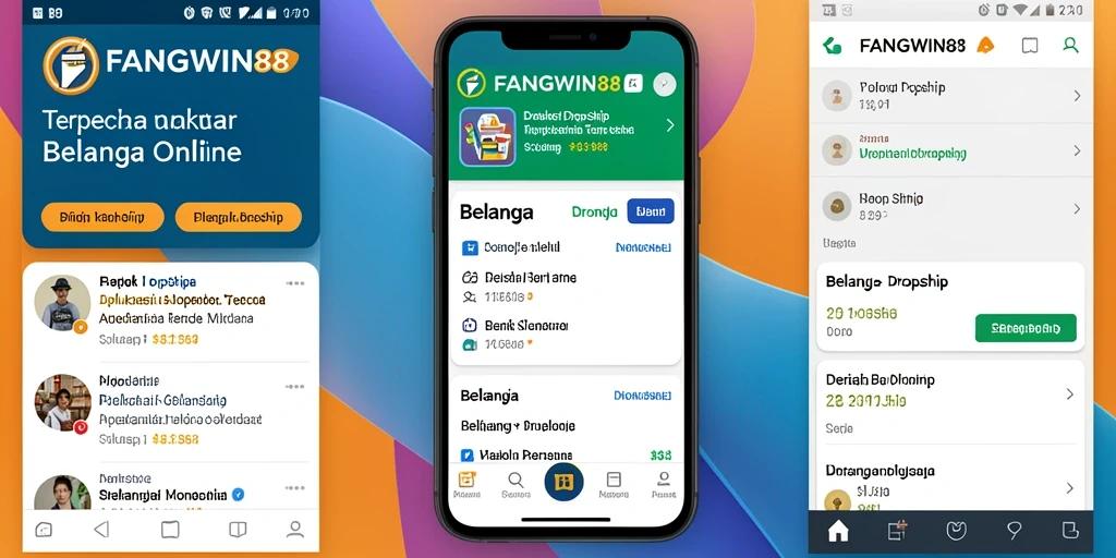 Tampilan antarmuka FANGWIN88 yang menarik untuk aplikasi Dropship.
