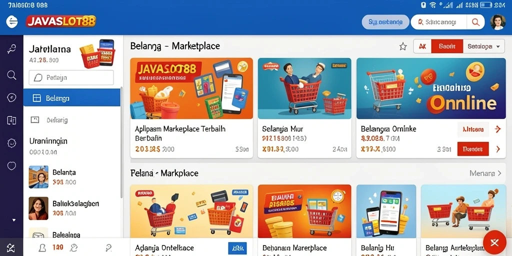 Tampilan antarmuka aplikasi JAVASLOT88 yang memudahkan belanja online.