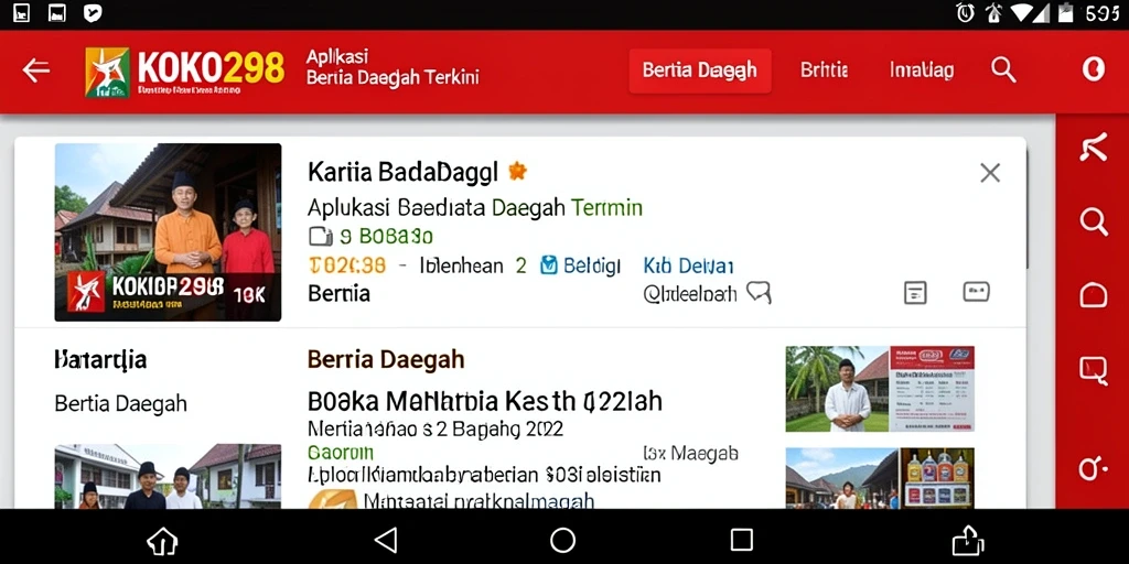 Antarmuka aplikasi KOKO288 menampilkan berita daerah terbaru dan terpercaya.