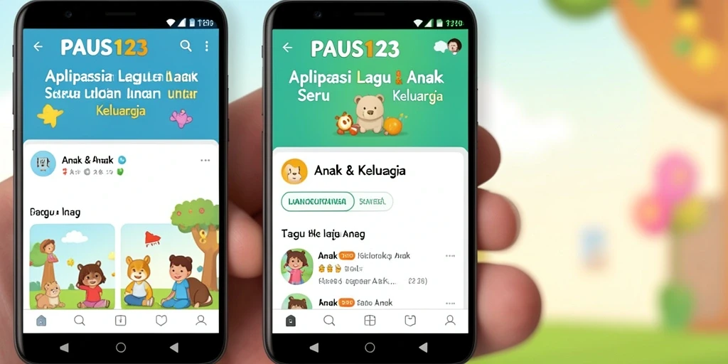 Antarmuka PAUS123 menampilkan lagu anak yang menarik.