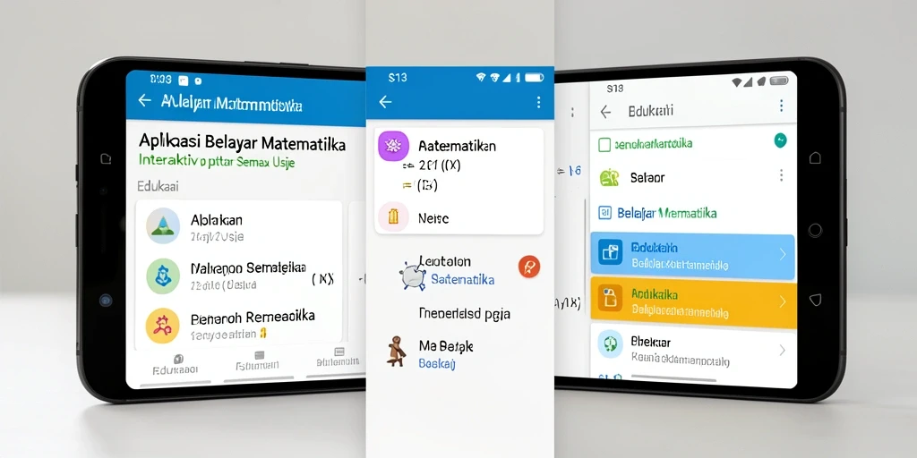 Antarmuka aplikasi S13 yang intuitif dan menarik untuk belajar matematika.