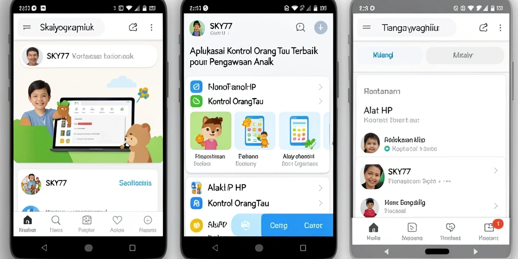 Tampilan antarmuka SKY77 yang sederhana dan intuitif untuk kontrol orang tua.