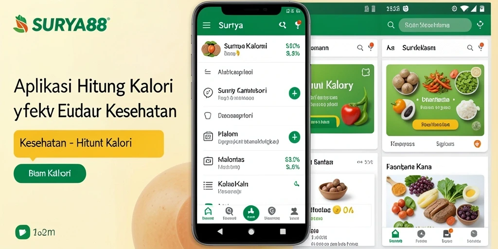 Antarmuka SURYA88 yang intuitif untuk menghitung kalori dengan mudah.