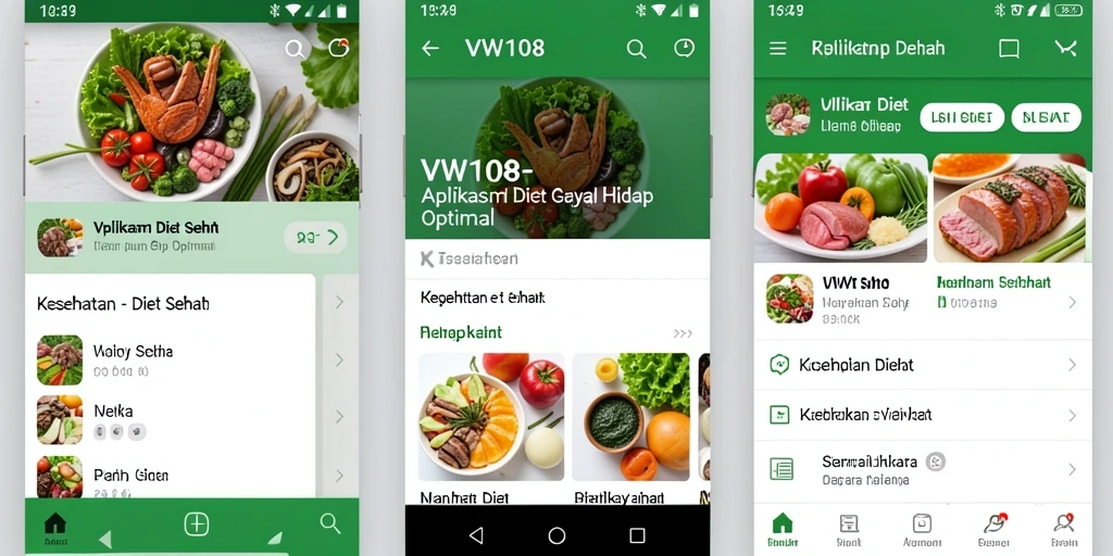 Antarmuka VW108 yang menarik untuk aplikasi Diet Sehat.